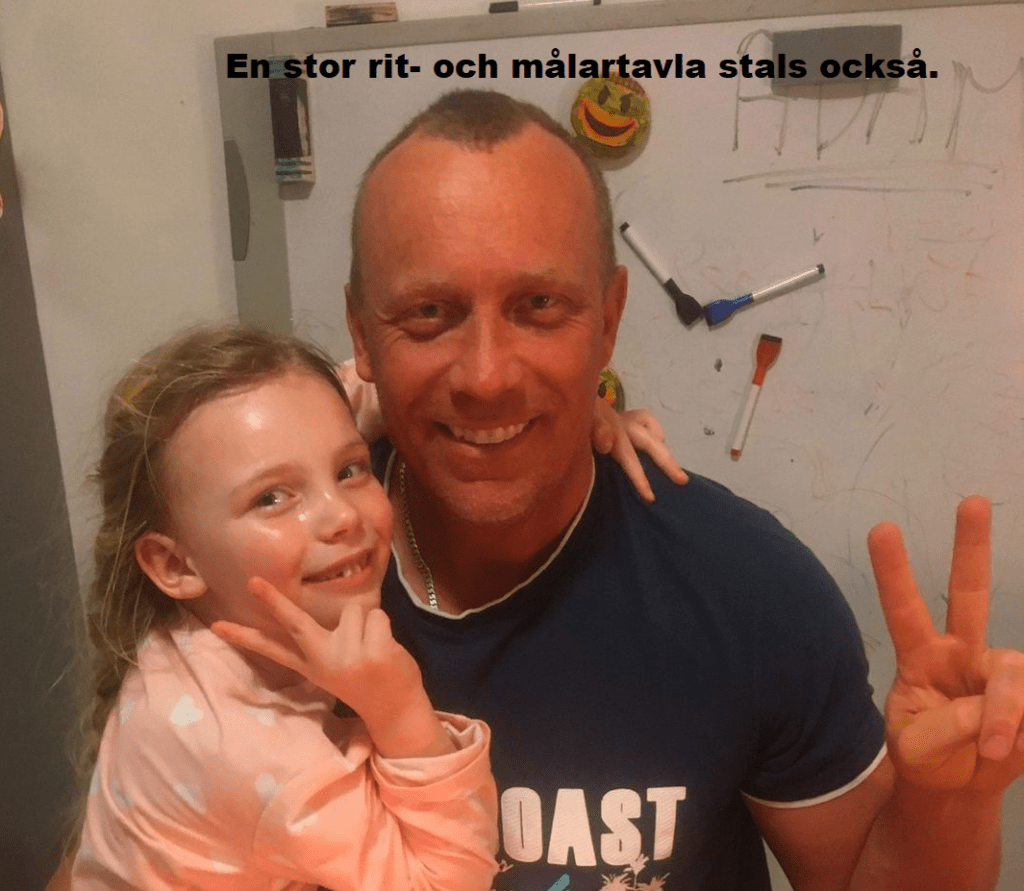 En stor rit- och målartavla stals också.